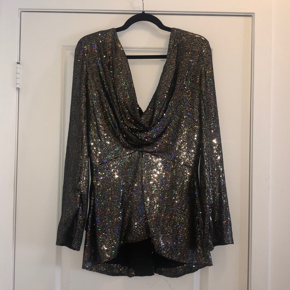 Nathan Jenden Gold sequin top - Picture 2 of 4